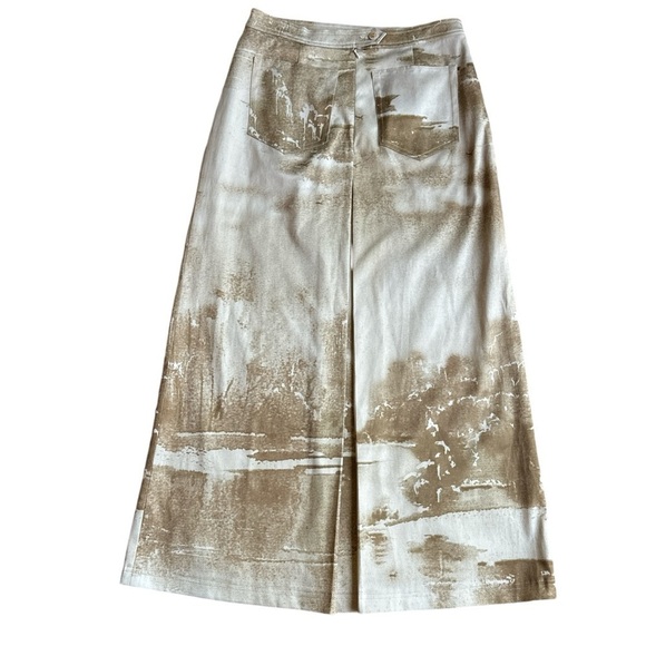 VINTAGE Leslie Monte-Carlo Ankle Length Midi Skirt Embroidered Pleated Sz 6 - Picture 4 of 14